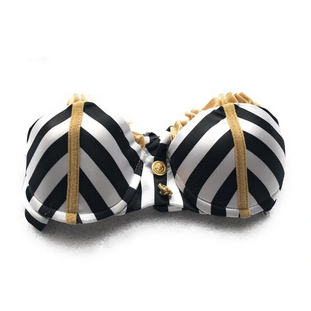 Beach Bunny We Found Love Nautical Bandeau Bikini Top - Picture 3 of 7